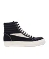 Rick Owens Drkshdw High Vintage Canvas Sneakers In Black
