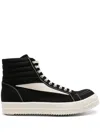 Rick Owens Drkshdw Drkshdw By Rick Owens High-top Sneakers With Calf Leather Accents In Black