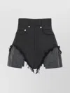 Rick Owens Drkshdw High Waist Cutoff Shorts Pockets In Black