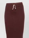 Rick Owens Drkshdw High Waist Long Skirt Slit In Brown