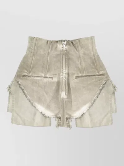 Rick Owens Drkshdw High Waist Shorts Dirt Back Pockets In Gray
