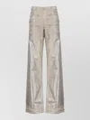 Rick Owens Drkshdw High Waist Wide Leg Cotton Jeans Trousers In Gold