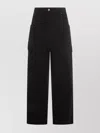 Rick Owens Drkshdw High Waist Wide Leg Trousers With Pockets In Black