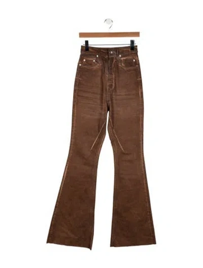 Pre-owned Rick Owens Drkshdw High-rise Flared Jeans In Brown