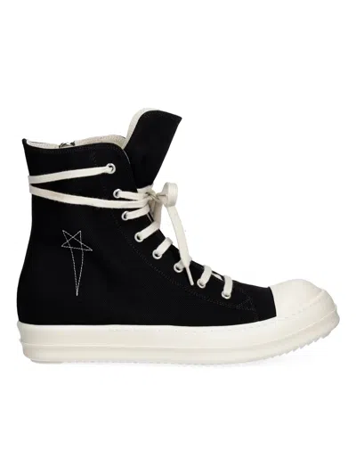 Rick Owens Drkshdw High-top Sneakers With Stitched Star Design In Black