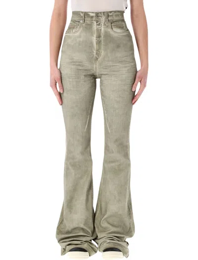 Rick Owens Drkshdw High-waist Bootcut Pants In Sand
