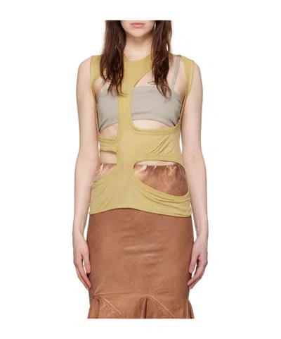 Rick Owens Drkshdw Yellow Membrane I Tank Top In 42 Mustard