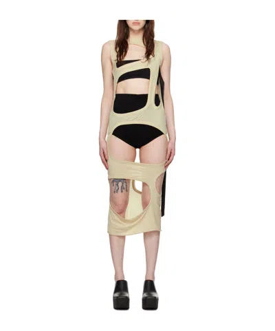 Rick Owens Drkshdw Off-white Membrane Ii Midi Dress In 08 Pearl