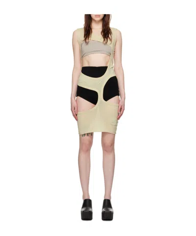 Rick Owens Drkshdw Hollowed-out Plain Knitted Dress In Gray