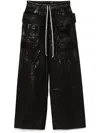 Rick Owens Drkshdw Hollywood Creatch Wide Cargo Drawstring In Black