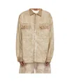 Rick Owens Drkshdw Beige Hollywood Jumbo Overshirt In Nude