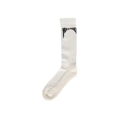 Pre-owned Rick Owens Drkshdw Hollywood Knee High Socks 'milk/black' | White | Men's Size 1