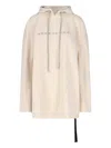 Rick Owens Drkshdw Graphic Print Hooded Sweatshirt In Cream