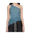 Rick Owens Drkshdw Blue Hollywood One Shoulder Tank Top In Blue