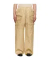 Rick Owens Drkshdw Beige Hollywood Creatch Wide Cargo Drawstring Pants In Nude