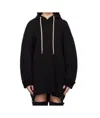 Rick Owens Drkshdw Black Hollywood Peter Hoodie In Black