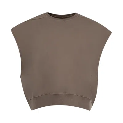 Pre-owned Rick Owens Drkshdw Hollywood Sleeveless Jumbo Tatlin Sweatshirt 'dust' | Brown | Men's Size M