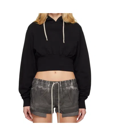 Rick Owens Drkshdw Black Porterville Tatlin Hoodie In 09 Black