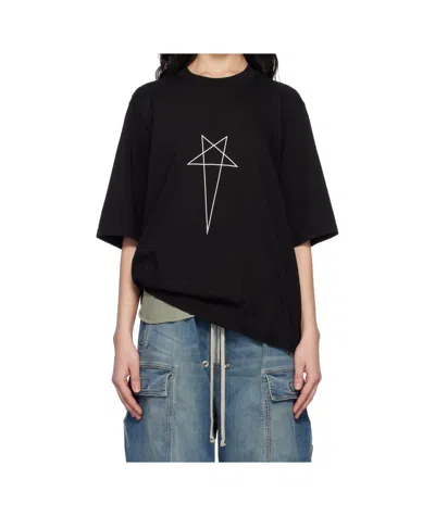 Rick Owens Drkshdw Hollywood Walrus T-shirt In 0911 Black/milk