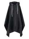 Rick Owens Drkshdw Drawstring Hooded Lightweight Loose Fit Jacket In Black