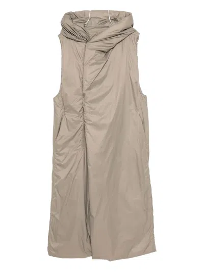 Rick Owens Drkshdw Hooded Coat In Neutral