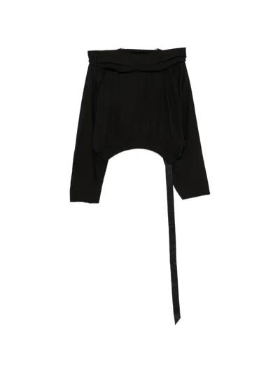 Rick Owens Drkshdw Hooded Crop Hoodie In Black