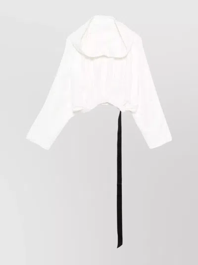 RICK OWENS DRKSHDW HOODED CROPPED LONG SLEEVE TUNIC