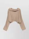 Rick Owens Drkshdw Hooded Cropped Tunic Draped Detail In Neutral