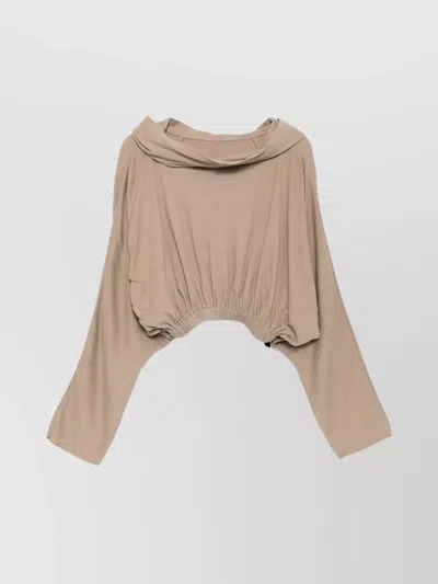 RICK OWENS DRKSHDW HOODED CROPPED TUNIC DRAPED DETAIL