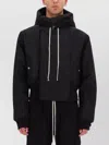 Rick Owens Drkshdw Hooded Jacket With Drawstring And Pockets In Black