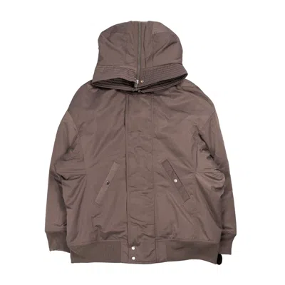 Rick Owens Drkshdw Hooded Long Bomber In Dust In Grigio