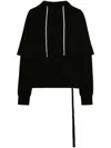 Rick Owens Drkshdw Black Hollywood Tommy Hustler Hoodie In Black