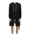 Rick Owens Drkshdw Asymmetrical Hem Long Sleeve Hoodie In Black