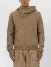 Rick Owens Drkshdw Asymmetrical Zipper Sweatshirt In Metallic