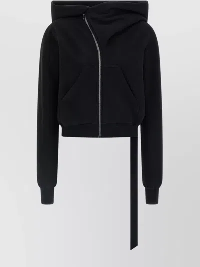 Rick Owens Drkshdw Mountiain High-neck Zip-front Hoodie In Black
