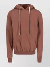 Rick Owens Drkshdw Hooded Sweatshirt With Ribbed Cuffs And Hem In Brown