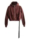 Rick Owens Drkshdw Hooded Zip-fastening Top In Brown