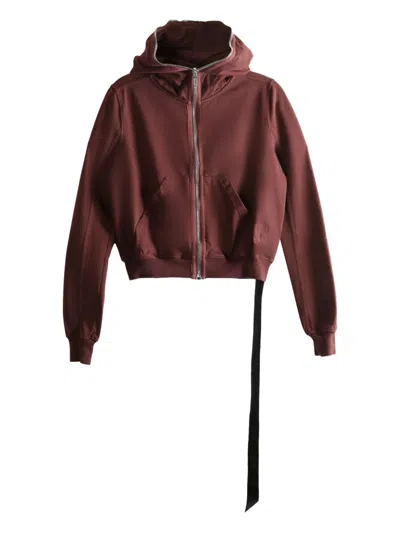 Rick Owens Drkshdw Hooded Zip-fastening Top In Brown