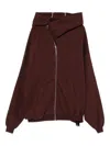 Rick Owens Drkshdw Hooded Zip-up Jacket In Red