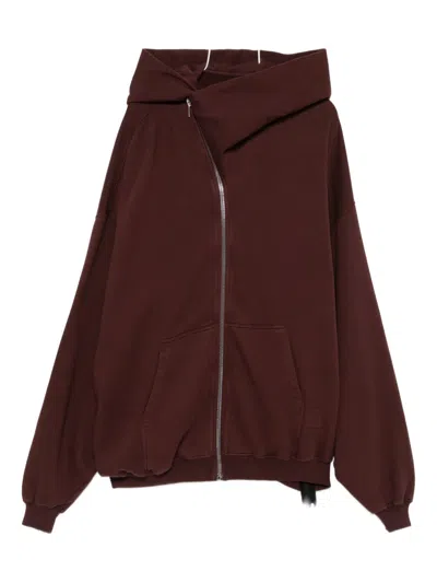 Rick Owens Drkshdw Hooded Zip-up Jacket In Red