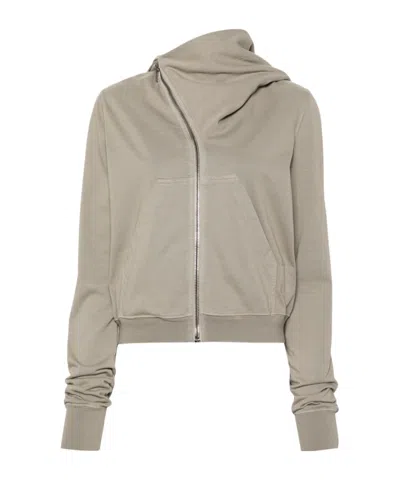 Rick Owens Drkshdw Hooded Zipper Hoodie In Nude