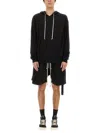 Rick Owens Drkshdw Asymmetrical Hem Long Sleeve Hoodie In Black