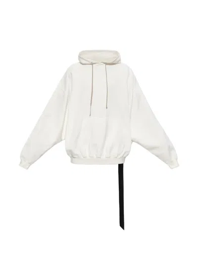Rick Owens Drkshdw Hun Drawstring Hoodie In White