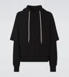 Rick Owens Drkshdw Hustler Cotton Jersey Hoodie In Black