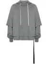 Rick Owens Drkshdw Hustler Hooded Cotton Jersey T-shirt In Grey