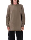 Rick Owens Drkshdw Hustler T Long Sleeve Crew Neck In Brown