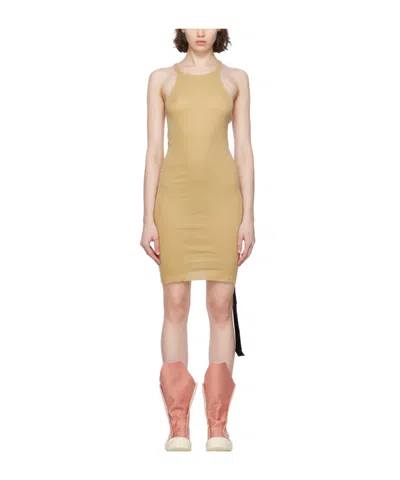 Rick Owens Drkshdw I-back Mini Dress In Yellow