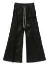 Rick Owens Drkshdw Black Hollywood Imbalanced Double Cargo Jumbo Belas Denim Cargo Pants In Black