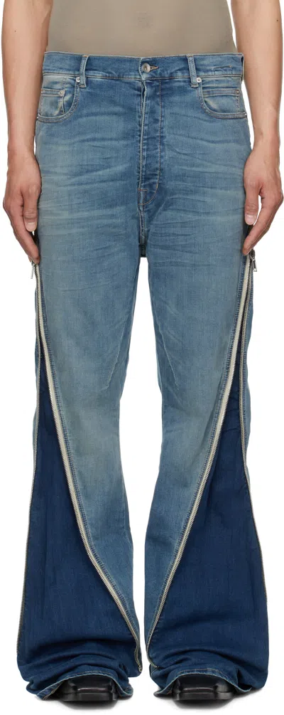 Rick Owens Drkshdw Indigo Hollywood Bolan Banana Jeans In Denim