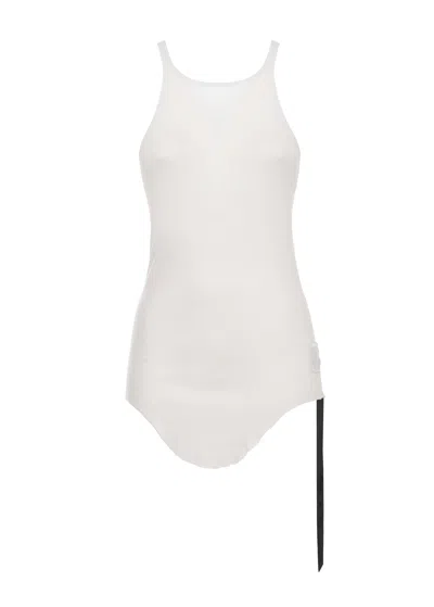 Rick Owens Drkshdw Ivory Racer Cotton Tank Top In White